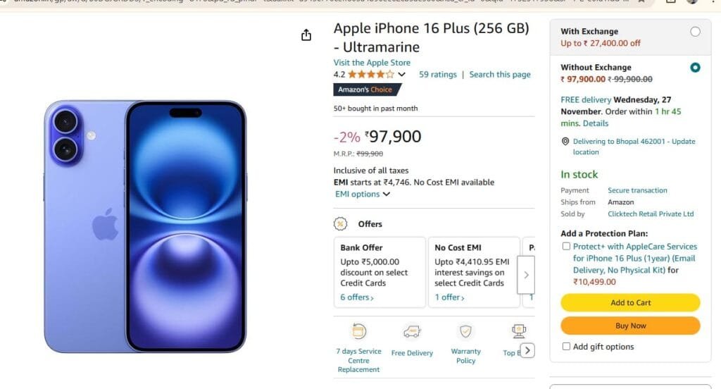 Apple iPhone 16 Plus (256 GB) - Ultramarine 7 Apple iPhone 16 Plus (256 GB) – Ultramarine