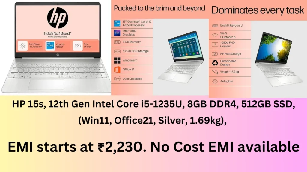 HP 15s 12th Gen Intel Core i5 1235U 8GB DDR4 512GB SSD
