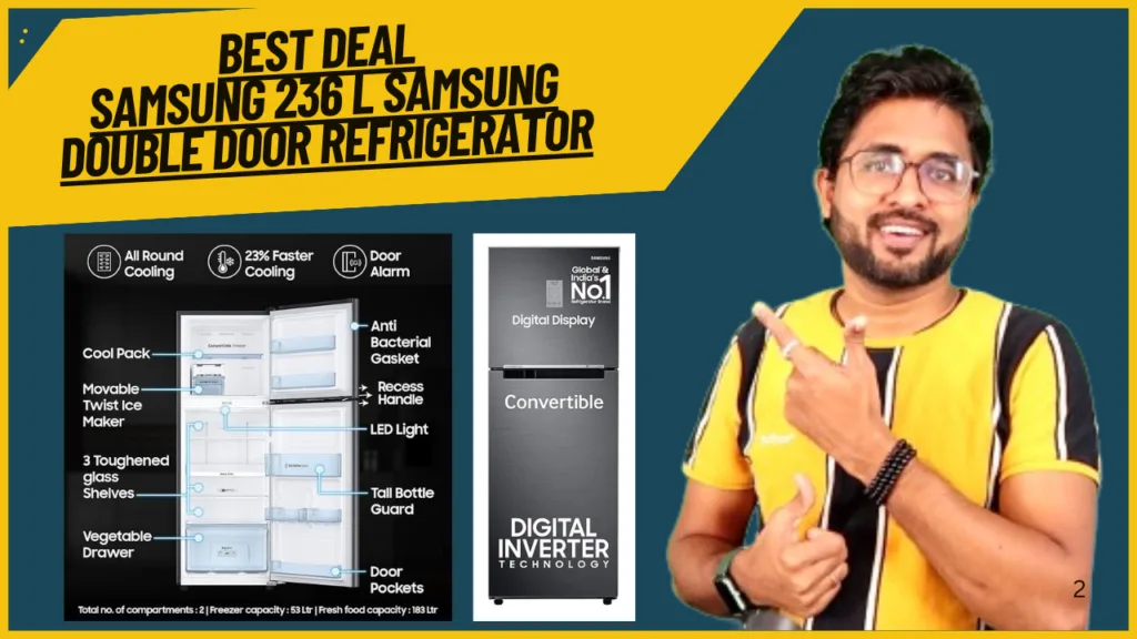 30,000 हजार से काम कीमत पर Samsung 236 L, 3 Star freeze Double Door Refrigerator