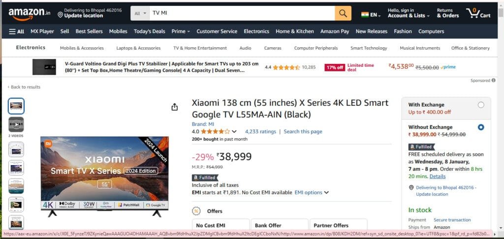 Xiaomi 138 cm (55 inches) X Series 4K LED Smart Google TV L55MA-AIN (Black) 4 XIAOMI 138 CM