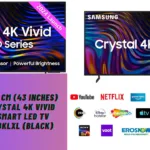 Samsung 108 cm (43 inches) D Series Crystal 4K Vivid Ultra HD Smart LED TV UA43DUE70BKLXL (Black)
